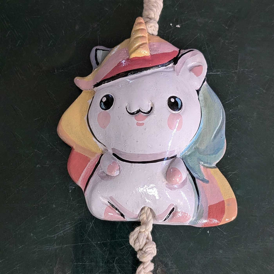 Personalized Hand-Painted Unicorn Theme Terracotta Kids Name Plate