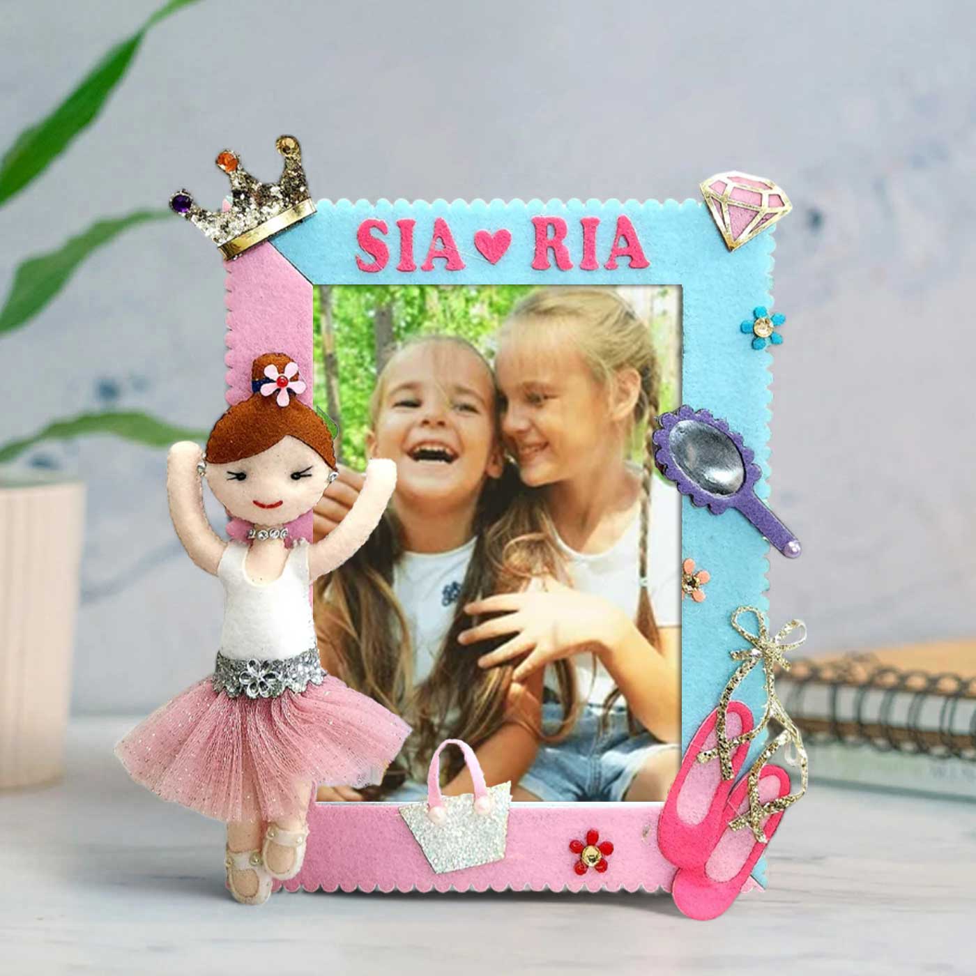 Buy Personalized Dancing Ballerina Theme Felt Photo Frame Online On Zwende