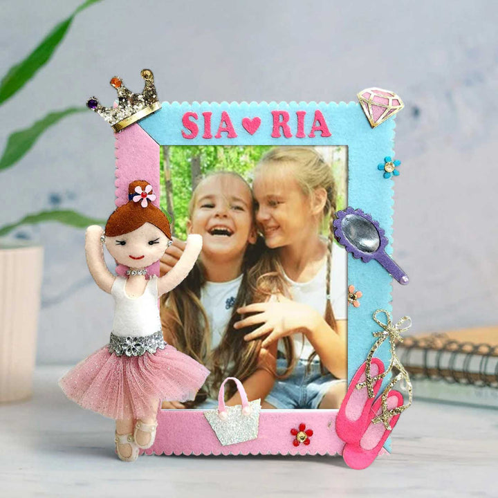Personalized Dancing Ballerina Theme Felt Photo Frame