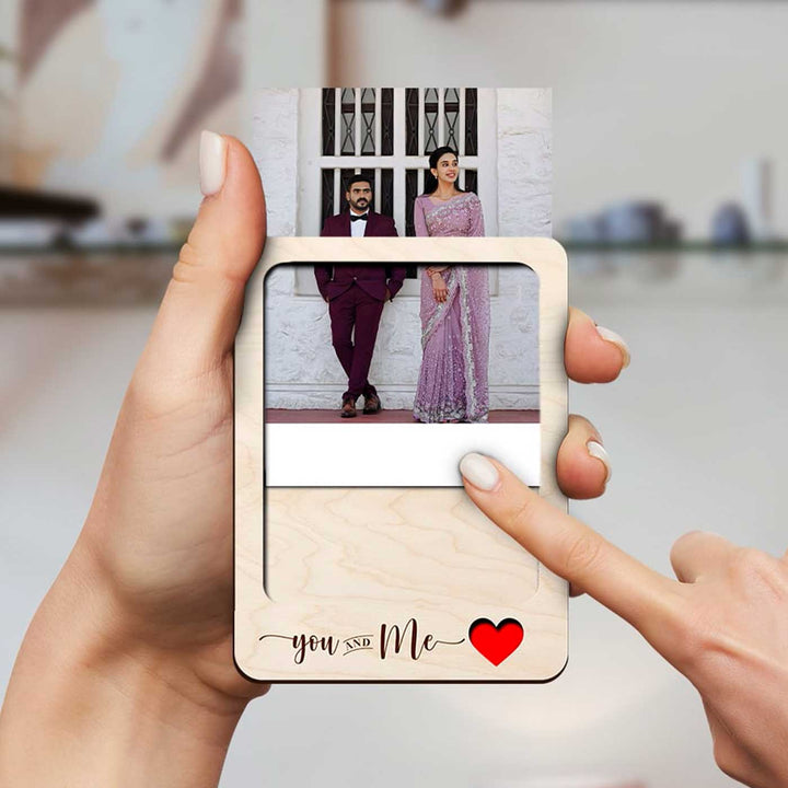 Photo Personalized Printed "You & Me" Wooden Fridge Magnet