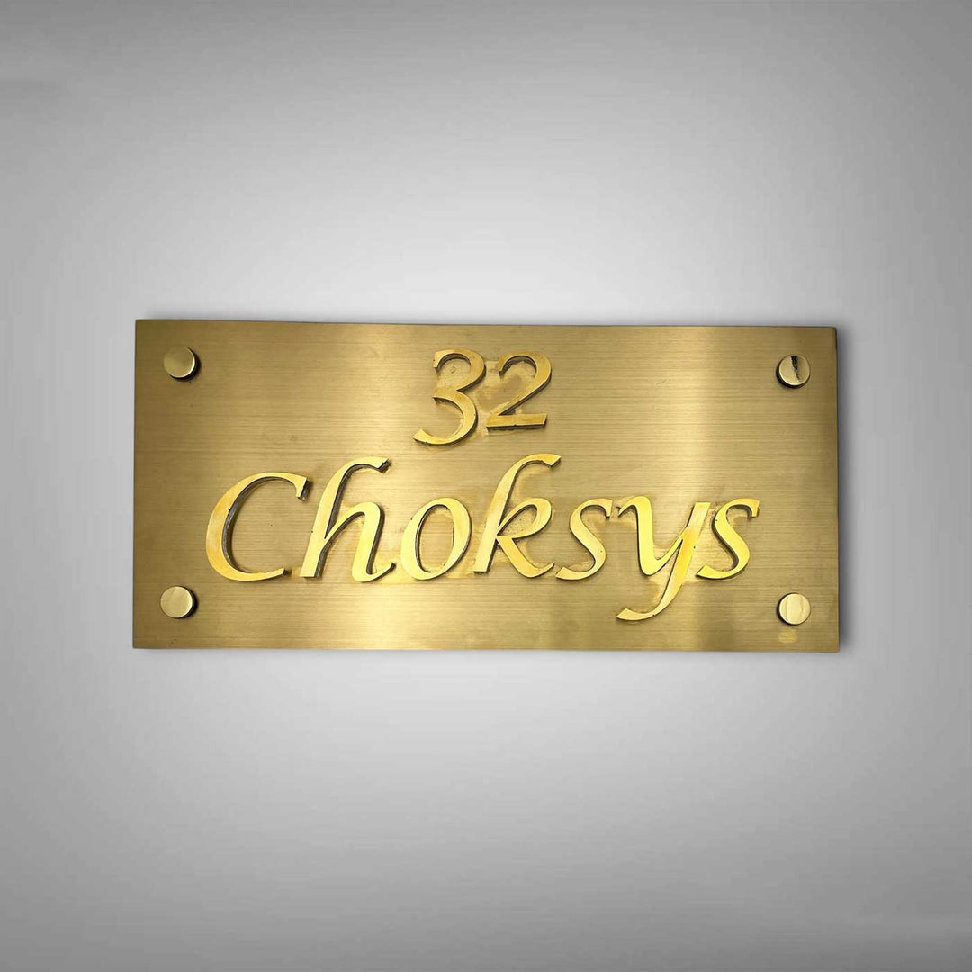 Personalized Weatherproof Rectangle Stainless Steel Name Plate With 3D Letters