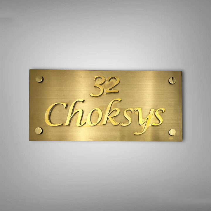 Personalized Weatherproof Rectangle Stainless Steel Name Plate With 3D Letters
