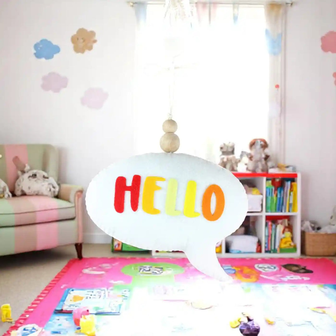 Handmade "Hello" Speech Bubble Theme Felt Hanging For Kids
