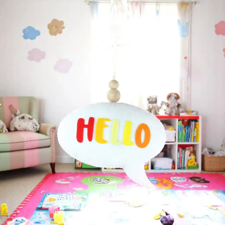 Handmade "Hello" Speech Bubble Theme Felt Hanging For Kids