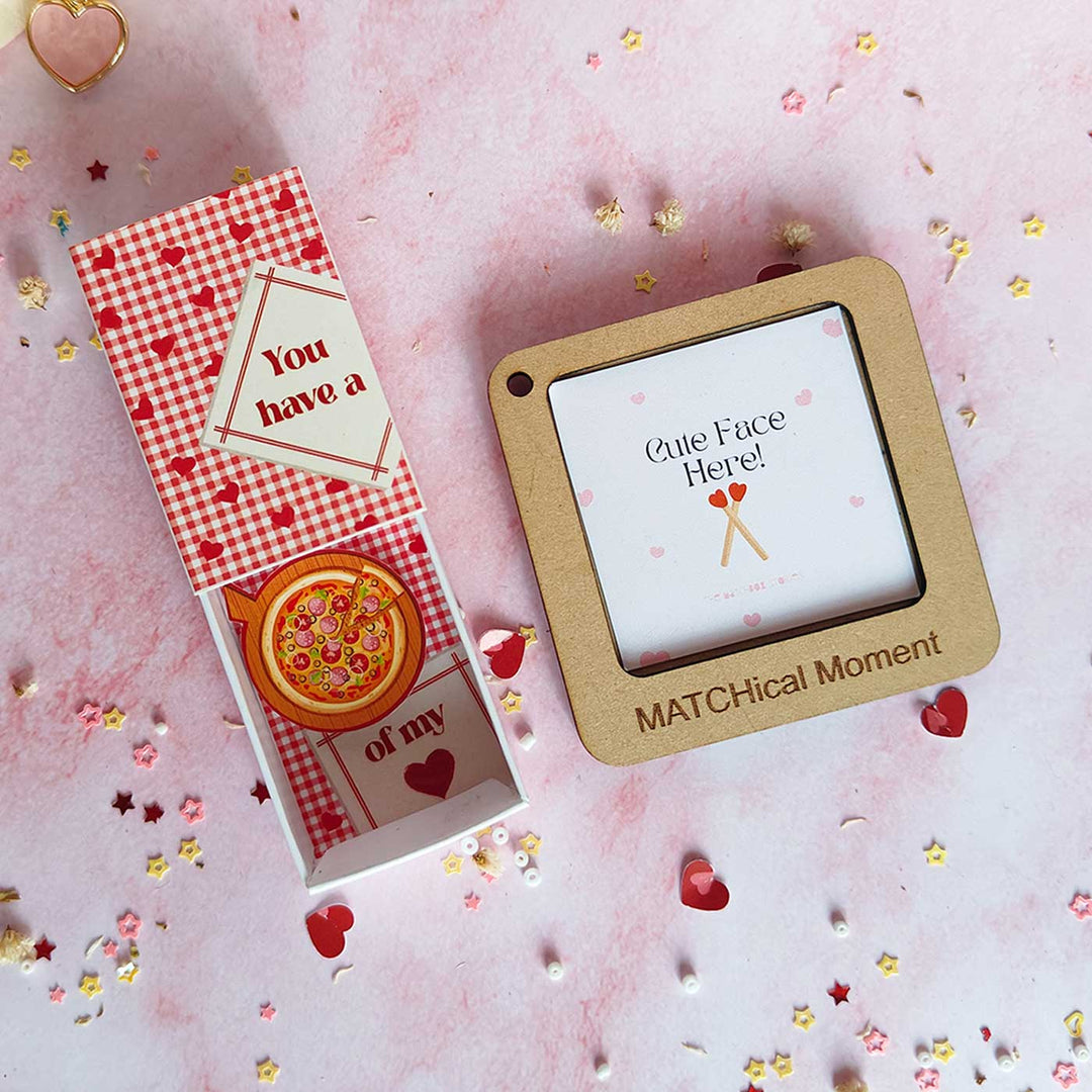 2 Pc | Photo Personalized Frame Magnet & Cute Mini Love Box Magnet | Valentine’s Gifting