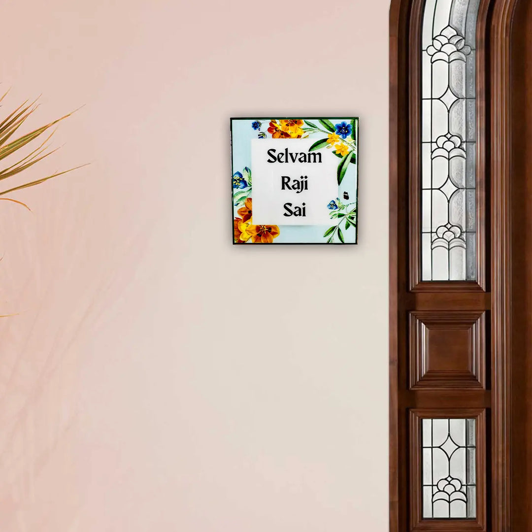 Personalized Flower Garden Theme Resin Name Plate