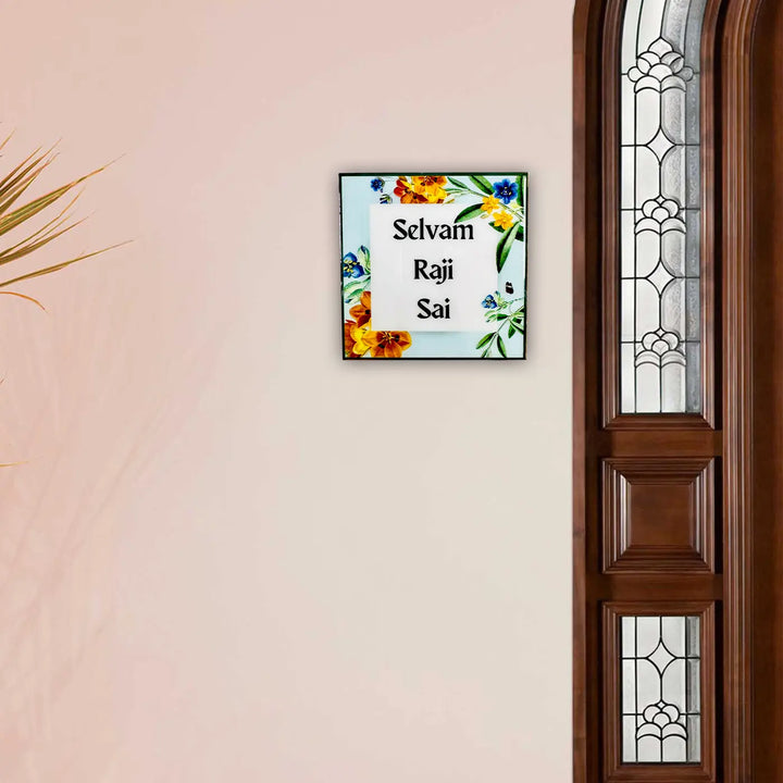Personalized Flower Garden Theme Resin Name Plate