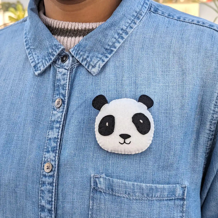 Handmade Bear, Panda & Koala Theme Felt Brooches | Set Of 3