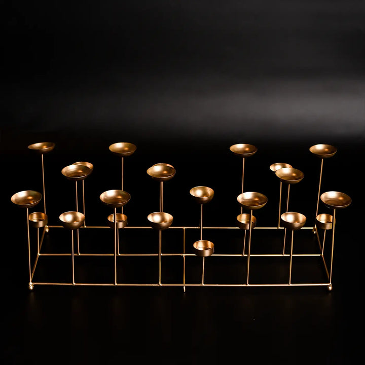 20 Inch | Decorative 3 Row Metal Tealight Holder