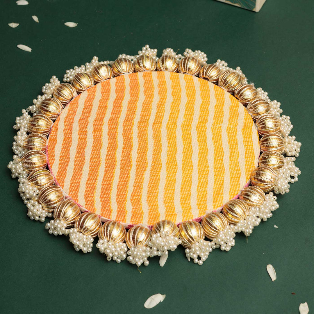 Handmade Shubh Aarrti Wooden Puja Thali
