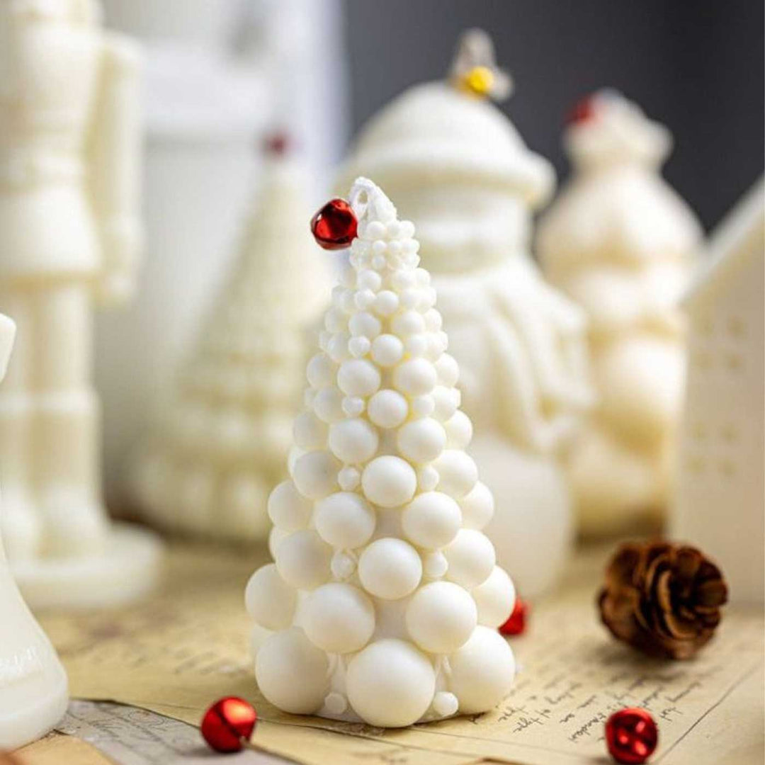 Handmade Bubble Xmas Tree Soy Wax Candle For Christmas Decoration