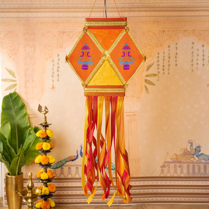 Paithani Handmade Decorative Morpankh Akash Kandil/Lantern