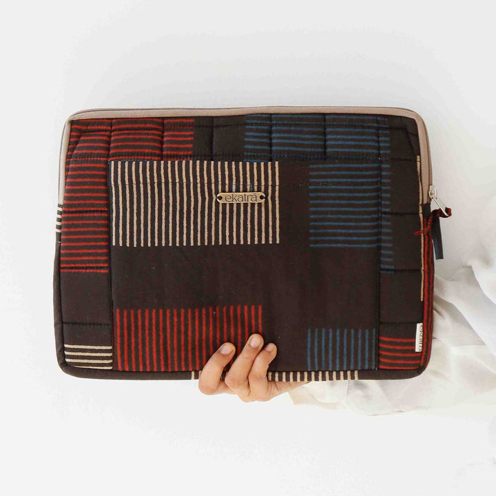 Handmade Sustainable Ink Lines Laptop Sleeve
