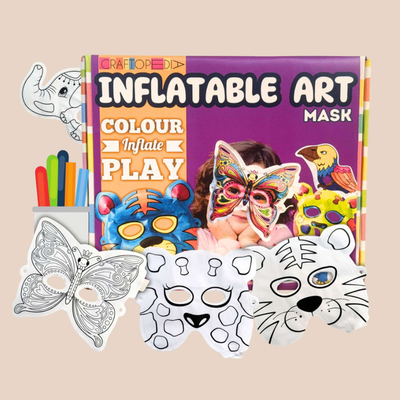 Face Mask Inflatable Pattern Buy Inflatable Masks Theme Painting DIY Kit Online On Zwende