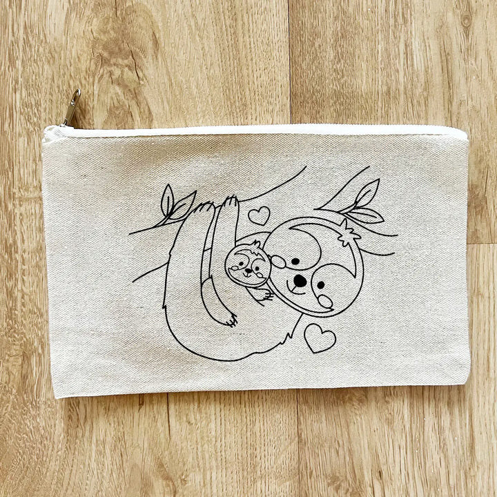 DIY Colour It Yourself Mother Baby Duo Cotton Pouch For Kids