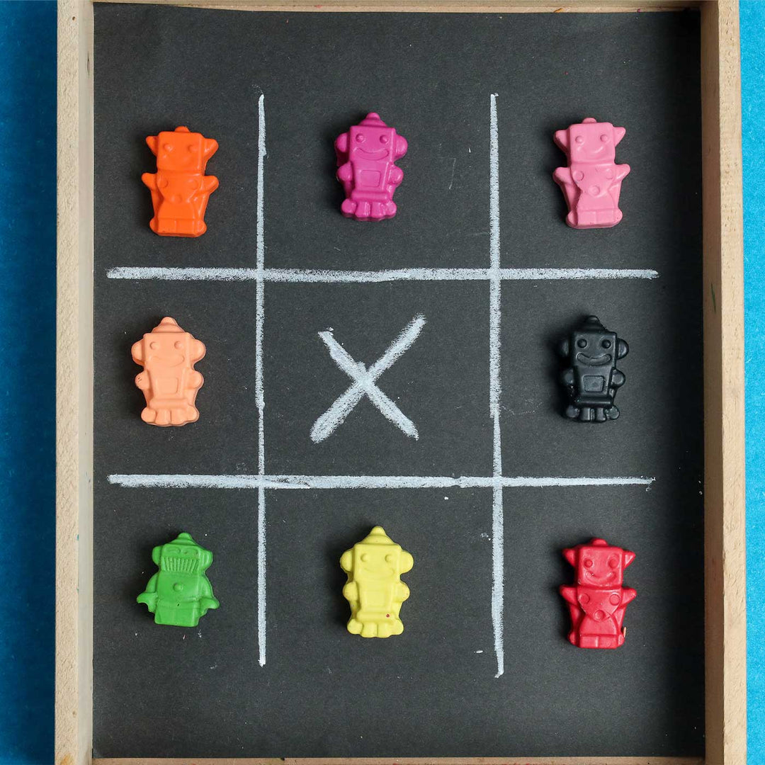 Handmade Non-Toxic Mini Robot Crayons | Set Of 8