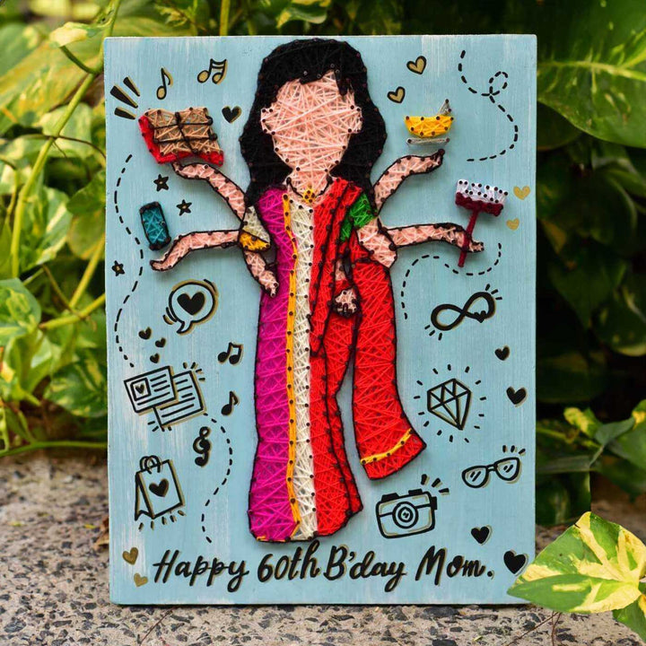 Personalized String Art Supermom MDF Decorative Plaque For Mothers