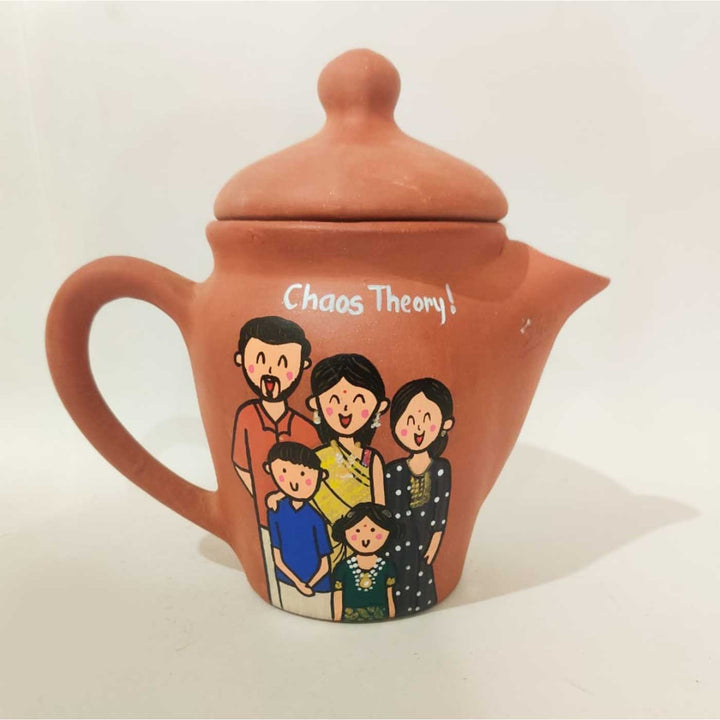 Personalized Family Story | Handpainted Clay Teaset With Photo Based Caricature