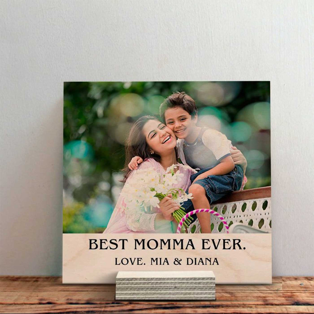 Photo Personalized Best Momma Ever Wooden Photo Frame