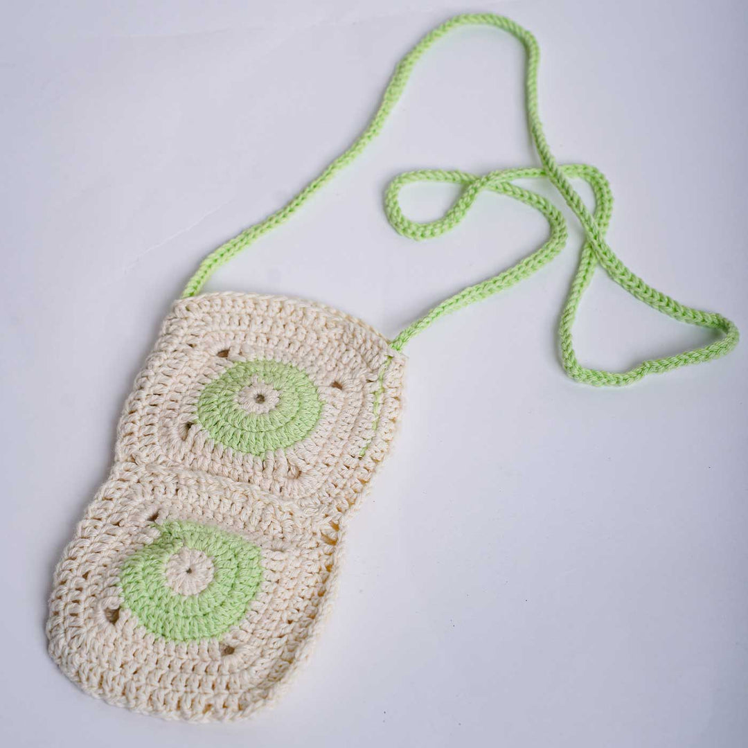 Handmade Crochet The Kiwi Cotton Mobile Sling Bag
