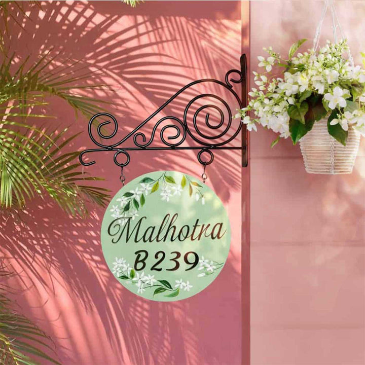 Personalized Double Sided Green Wood & Metal Name Plate