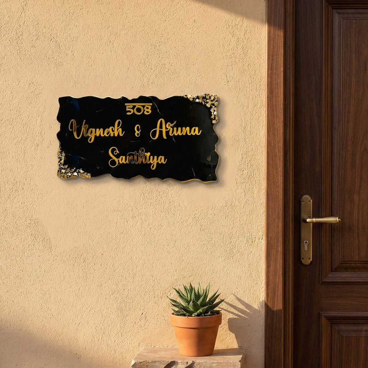 Personalized Rectangle Black Resin Name Plate
