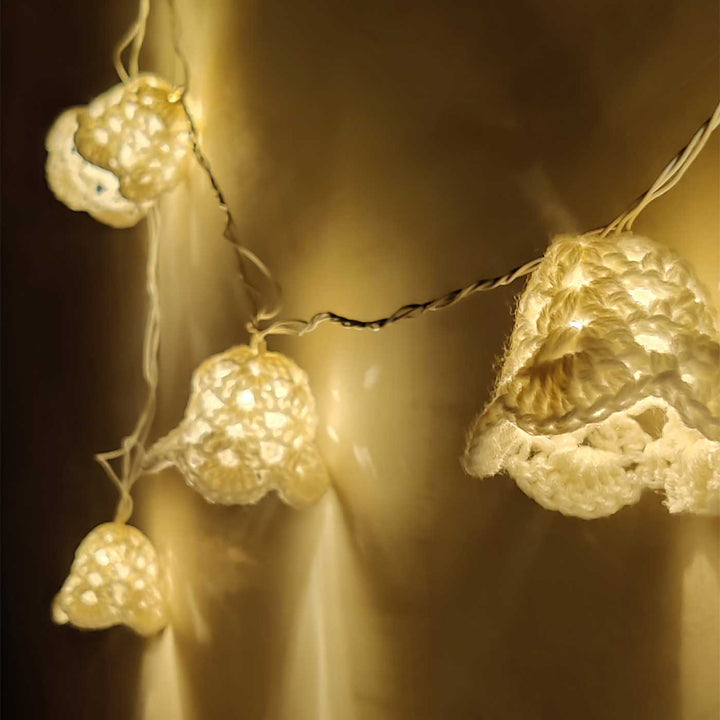 6m, 15 Bulbs | Handmade Crochet Bell LED Fairy Light