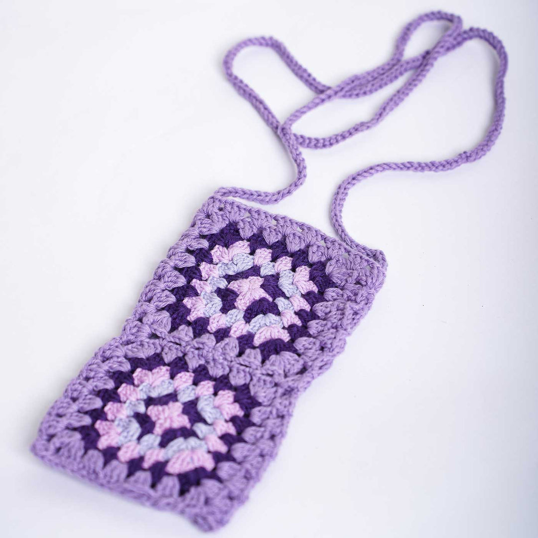 Handmade Crochet The Lavender Cotton Mobile Sling Bag