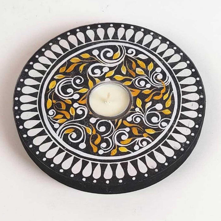 Hand-Painted Iraya Wooden Tealight Holder
