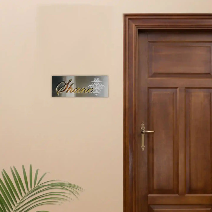 Personalized Laser Cut Minimal Design Metal Name Plate