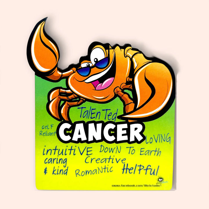 Printed Cancer Zodiac Sign MDF Wood Fridge Magnet