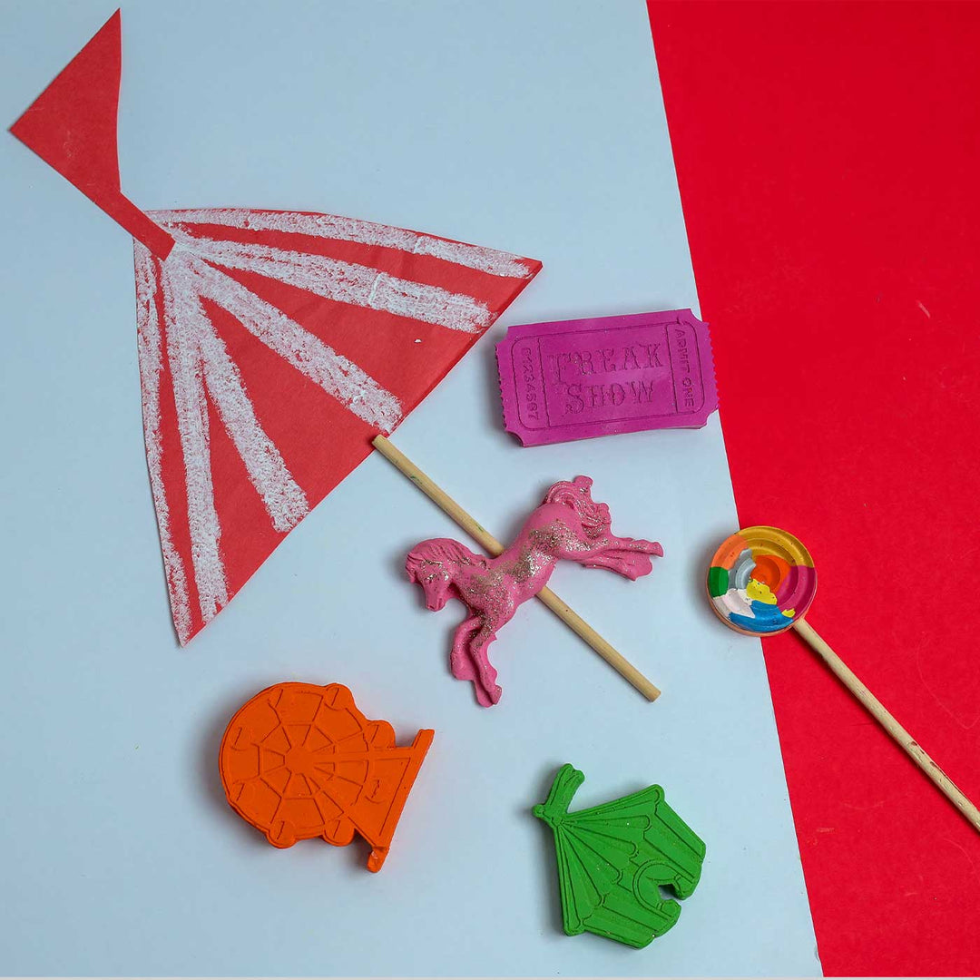 Handmade Non-Toxic Jumbo Carnival Crayons | Set Of 5