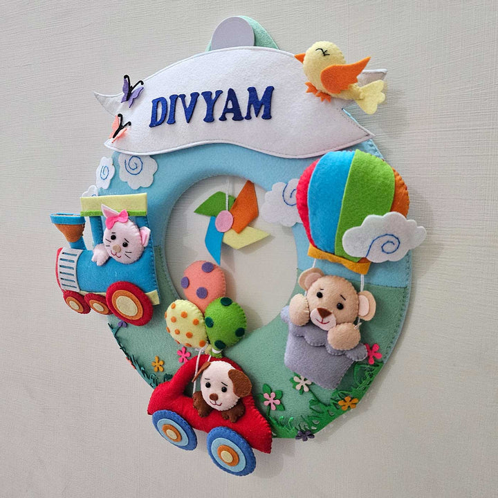 Personalized Animals Theme Felt Kids Name Plate