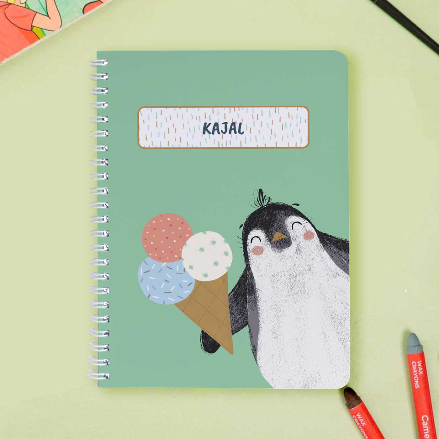 Buy Personalized Ice Cream Fun Theme Spiral Bound Notebook | 60 Pages ...