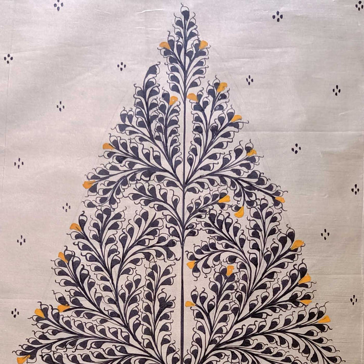 11 X 19 Inch | Handmade Tussar Silk Tree Of Life Painting