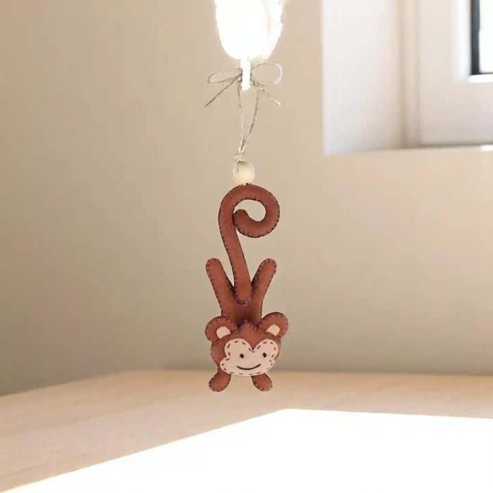 Handmade Monkey Felt Hanging For Kids