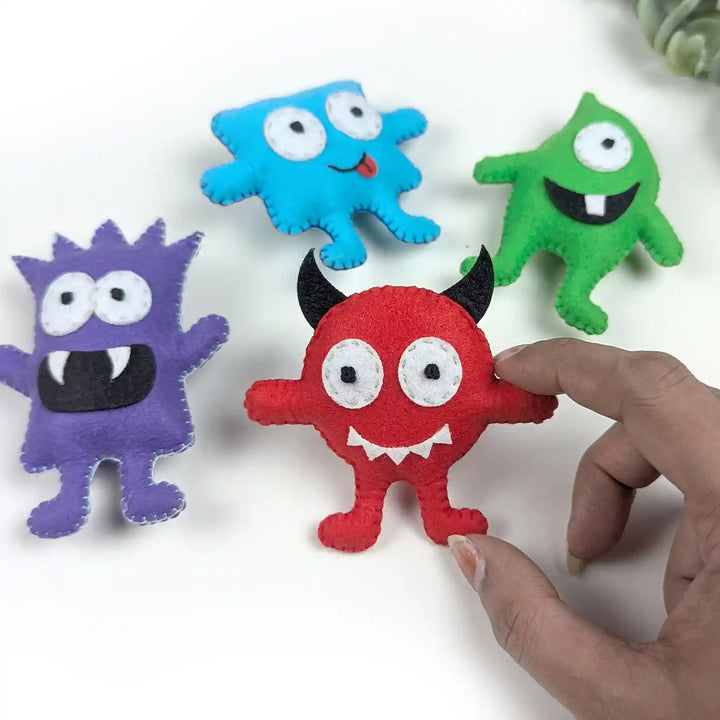 Handmade Monster Theme Felt Brooches | Set Of 4