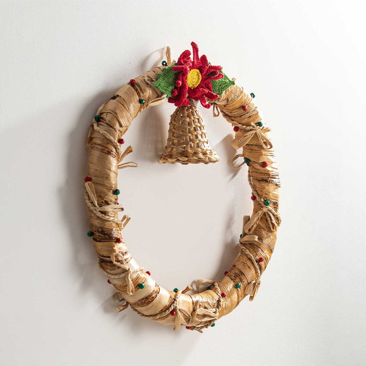 Ecofriendly Lightweight Banana Bark Holly Wreath