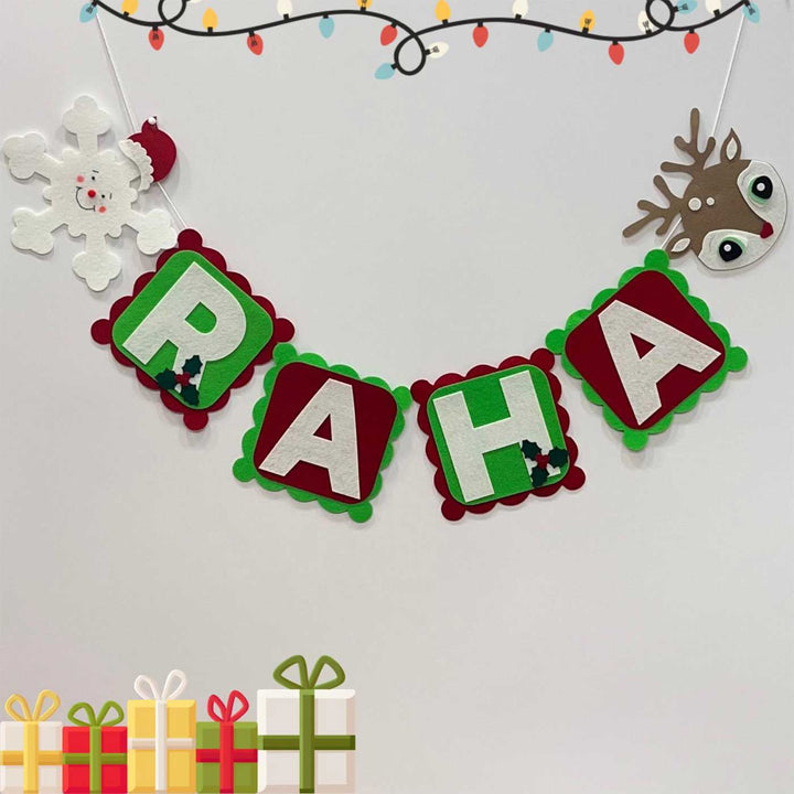 Personalized Handmade Snowflakes Springs And Hooves Bunting