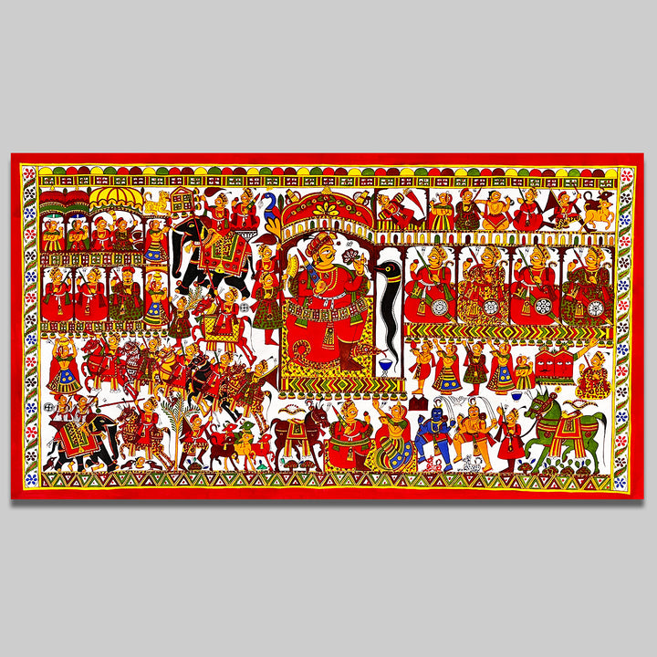 35 X 64 Inch | Story of Devnarayan ji Paper Phad Painting