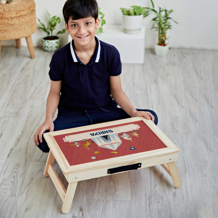 Personalized Animal Circus Theme Wooden Foldable Desk