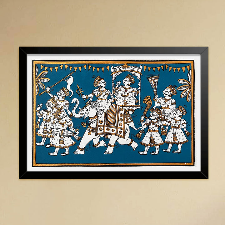 11 X 7.5 Inch | Royal Procession Paper Phad Painting