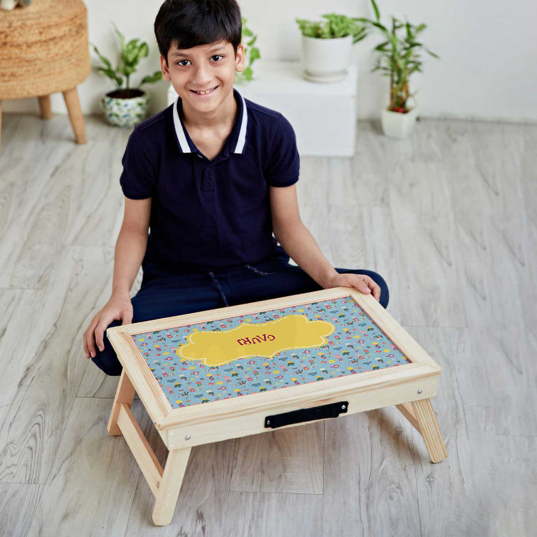 Personalized Enchanted Garden Theme Wooden Foldable Desk