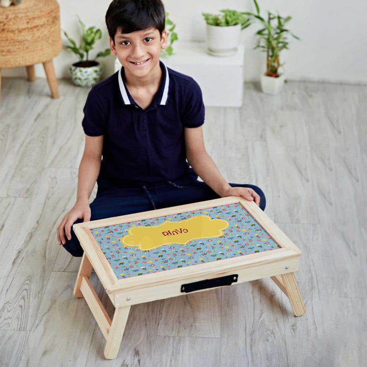 Personalized Enchanted Garden Theme Wooden Foldable Desk