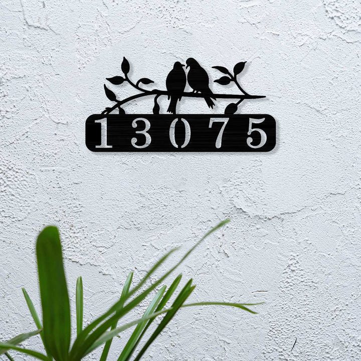 Personalized Laser Cut Birds Design Steel Name Plate