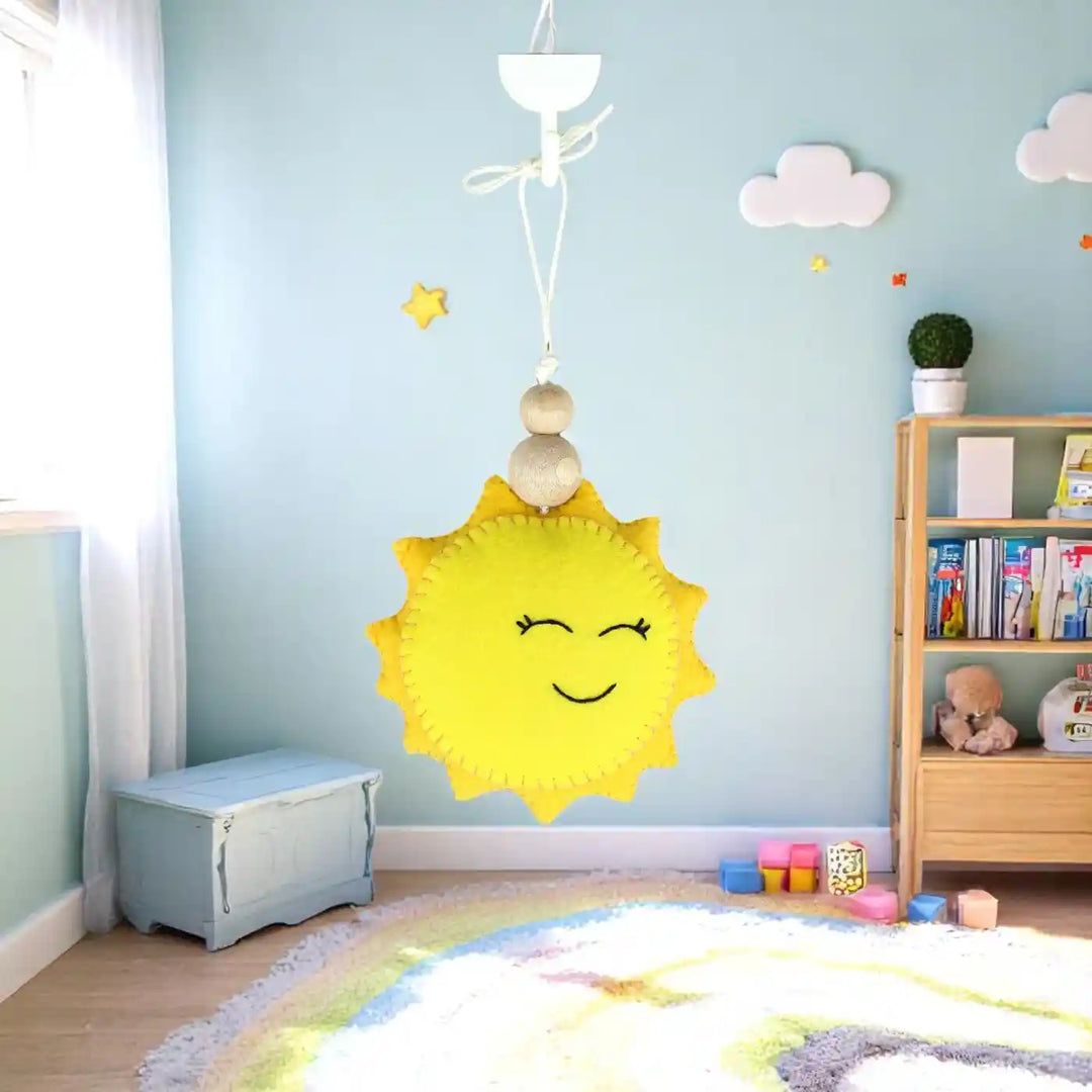 Handmade Sun Felt Hanging For Kids