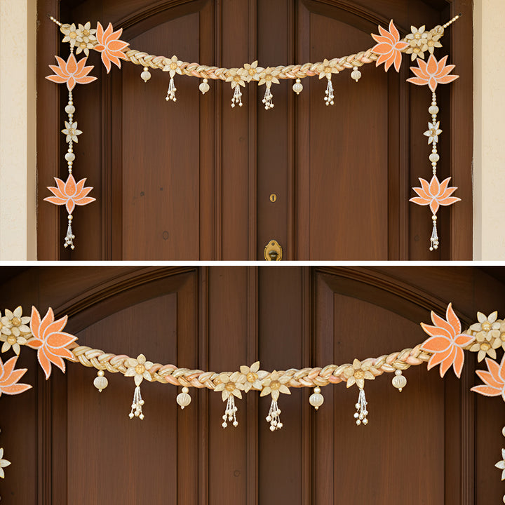 Handmade Decorative Beaded Lotus Radiance Toran