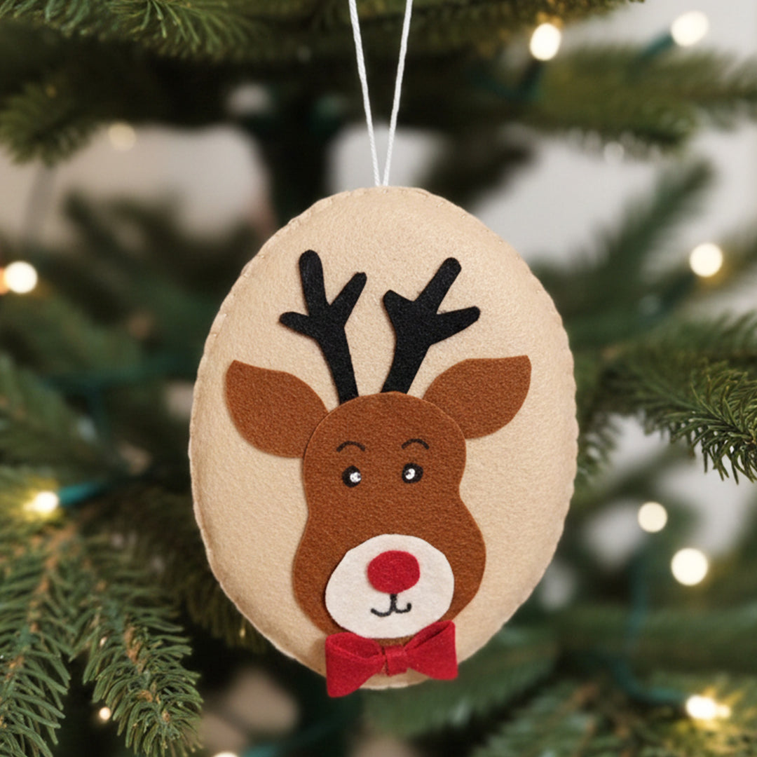 Handmade Deer Felt Ornament For Christmas Tree Decoration