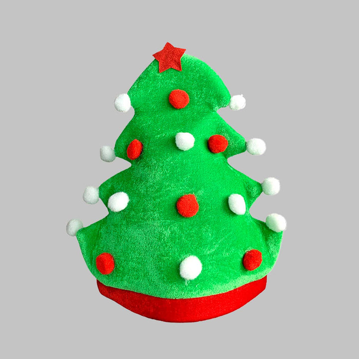 Handmade Green Pompom Christmas Tree Shaped Velvet Santa Hat | Xmas Gifting Ideas