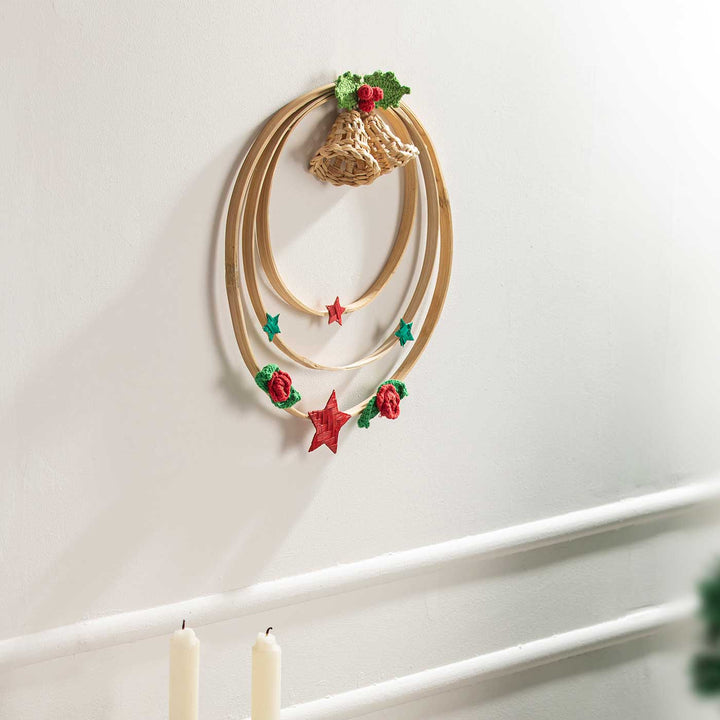 Lightweight Handmade Bamboo Triple Ring Bell Wreath